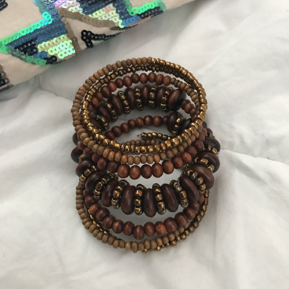 Wooden Bangle Set (connected as one swirl)